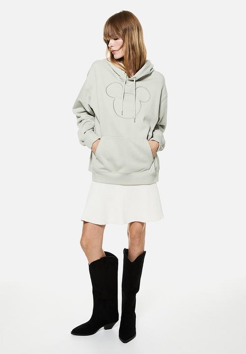 H&M - Motif-front hoodie - green