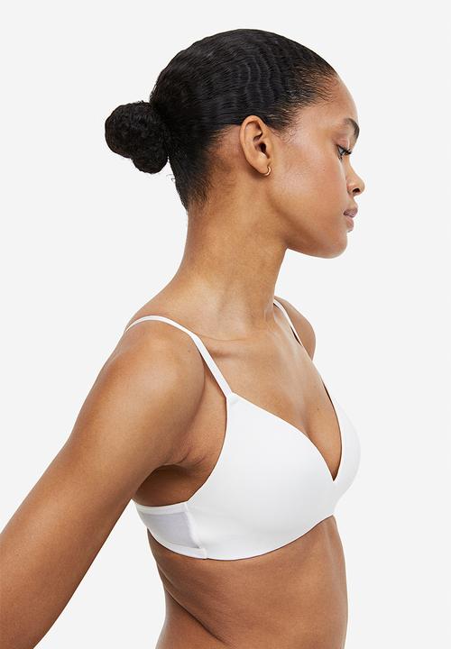 H&M - 2-Pack microfibre non-wired bras - white & black