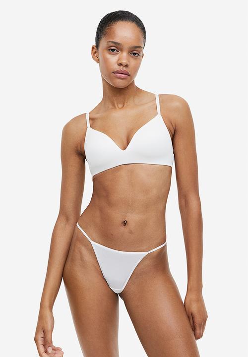 H&M - 2-Pack microfibre non-wired bras - white & black