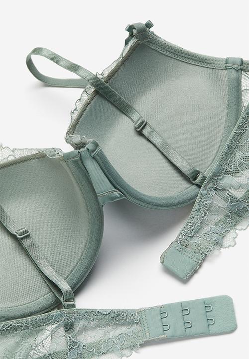 H&M - Lace push-up bra - light green 