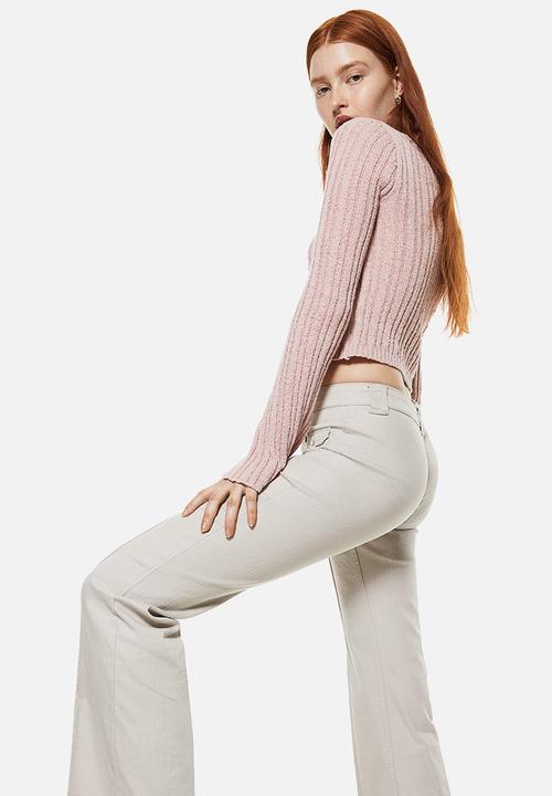 H&M - Flared cargo trousers - light beige