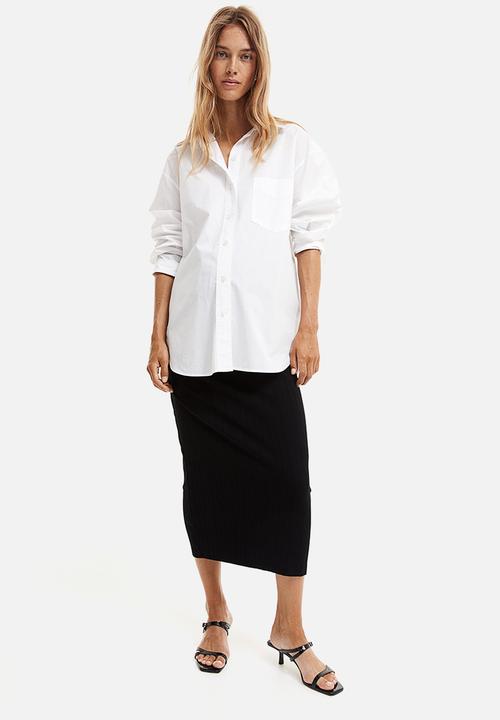H&M - Mama ribbed jersey skirt - black