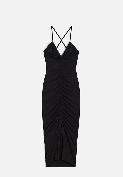 H&M - Draped bodycon dress - black