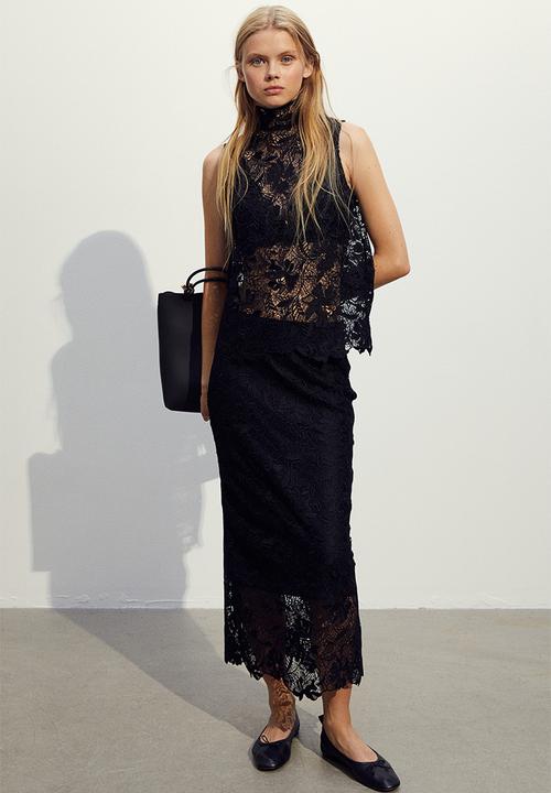 H&M - Lace skirt - black