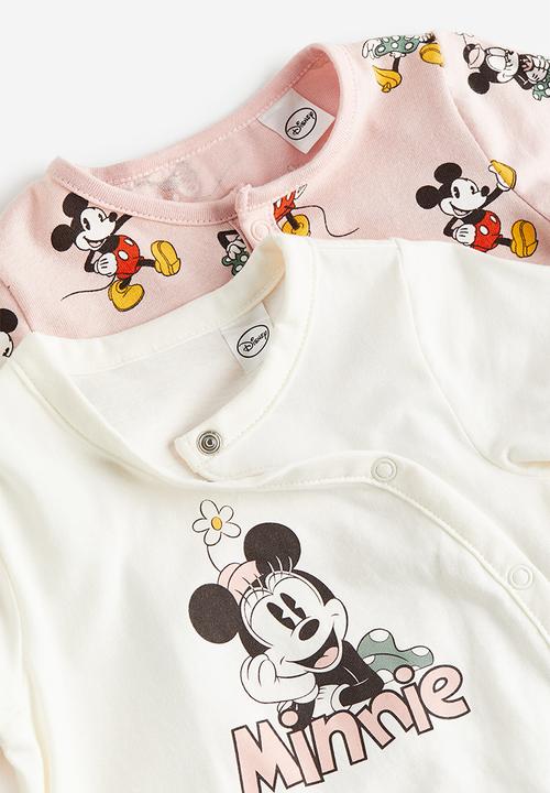 H&M - 2-pack printed pyjamas - pink,white,multi