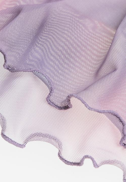 H&M - Gathered mesh dress - pink & ombre