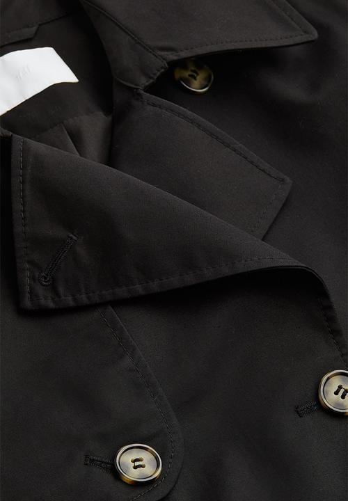 H&M - Double-breasted trenchcoat - black