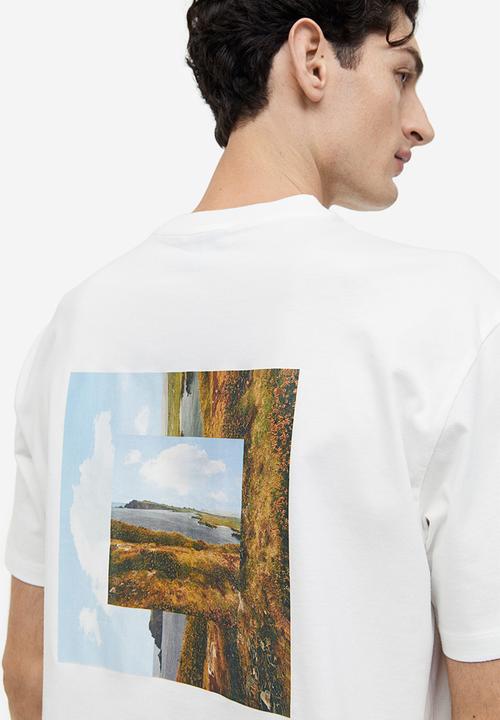 H&M - Relaxed fit printed t-shirt - white, multi