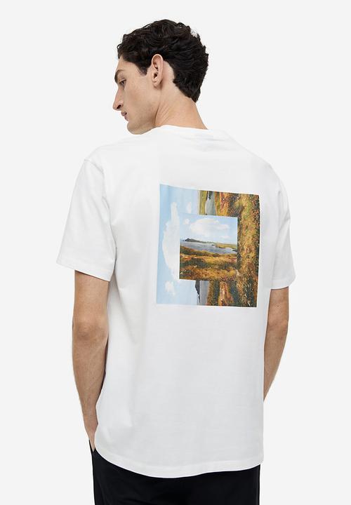 H&M - Relaxed fit printed t-shirt - white, multi
