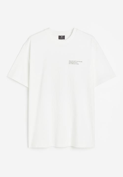 H&M - Relaxed fit printed t-shirt - white, multi