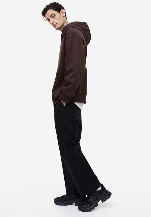 H&M - Loose fit printed hoodie - brown, multi