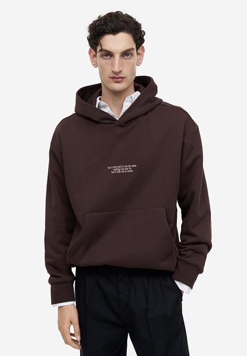 H&M - Loose fit printed hoodie - brown, multi