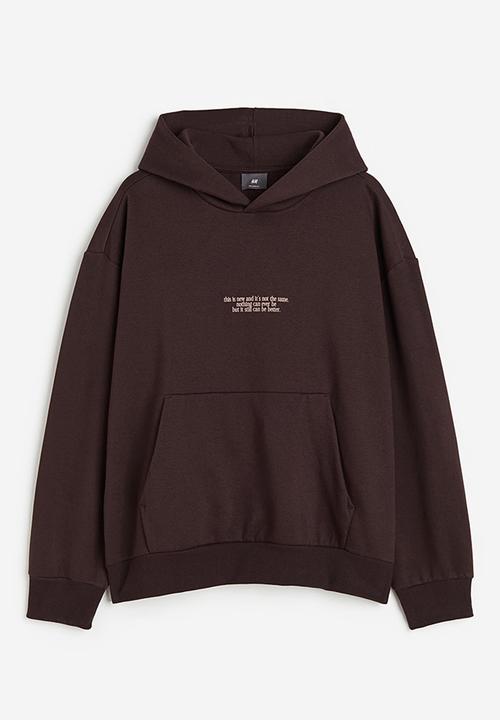 H&M - Loose fit printed hoodie - brown, multi
