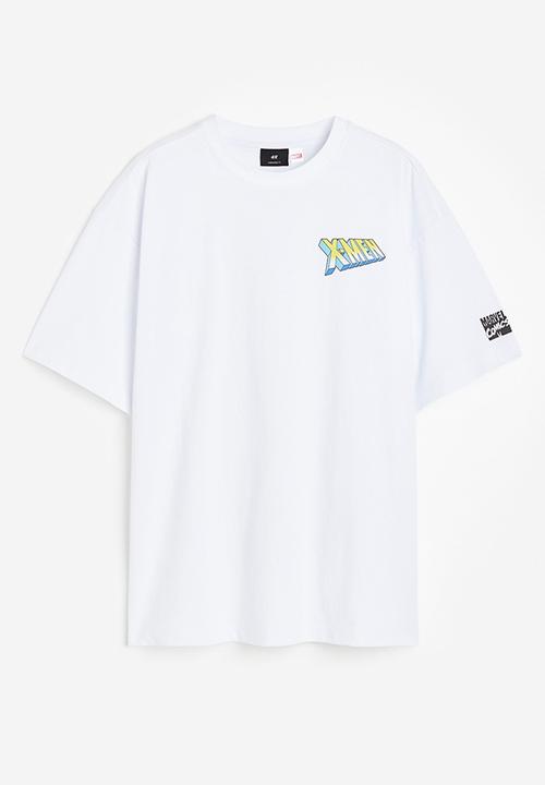 H&M - Oversized fit t-shirt - white, multi
