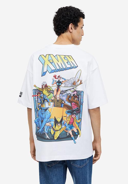 H&M - Oversized fit t-shirt - white, multi