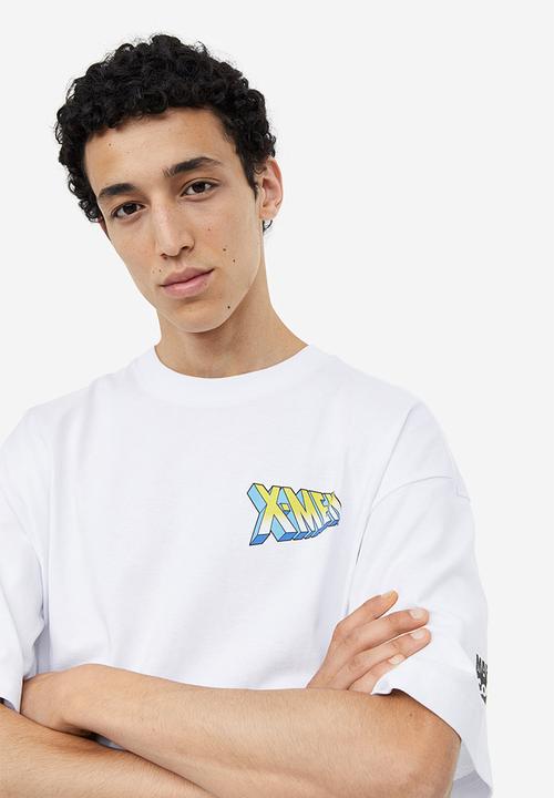 H&M - Oversized fit t-shirt - white, multi