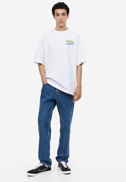 H&M - Oversized fit t-shirt - white, multi