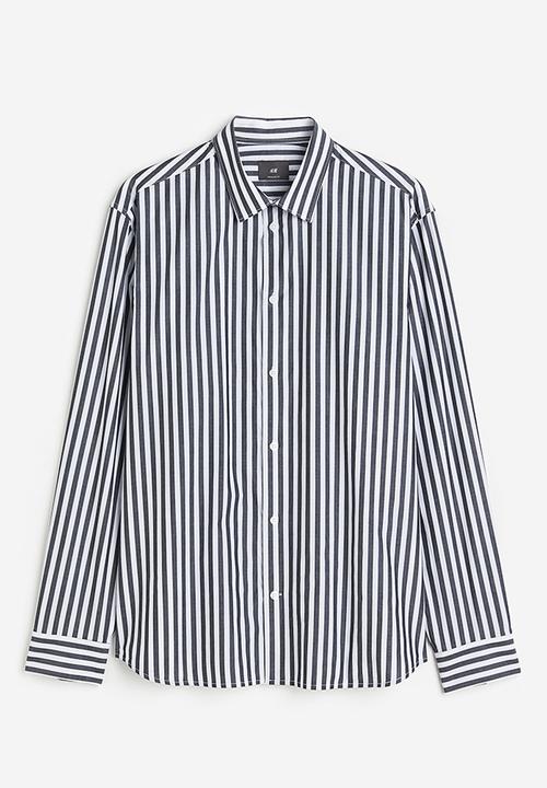 H&M - Regular fit poplin shirt - multi, grey