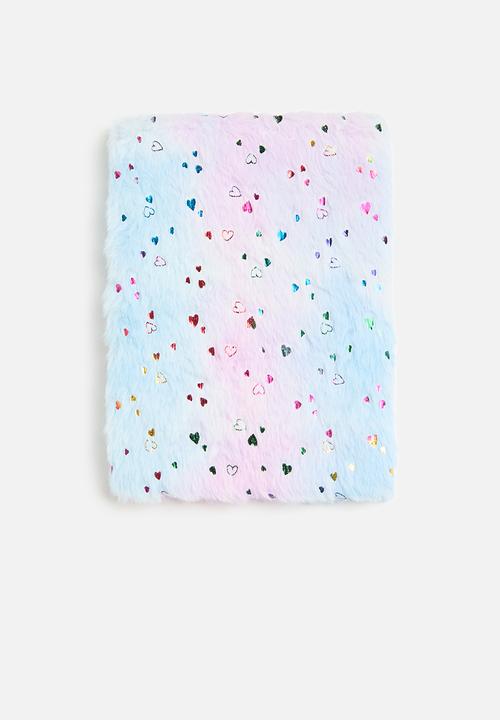 Pop Candy - Faux fur journal - pink & blue