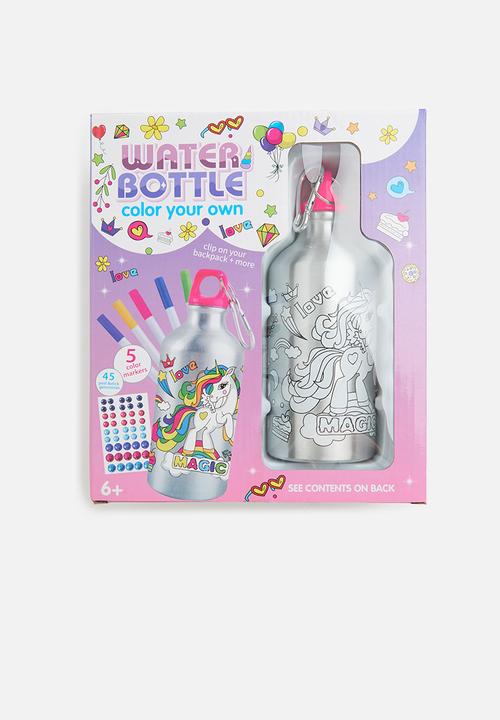 Pop Candy - Metallic water bottle - pink & grey