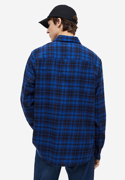 H&M - Regular fit flannel shirt - blue/checked
