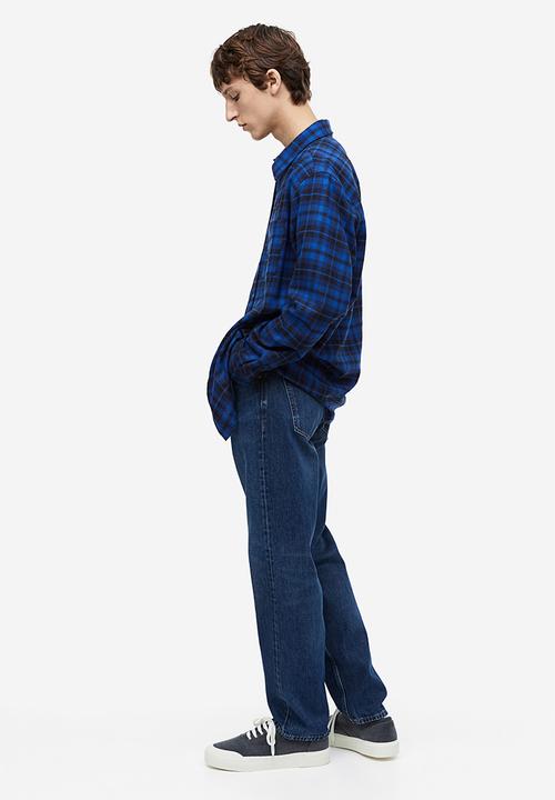 H&M - Regular fit flannel shirt - blue/checked