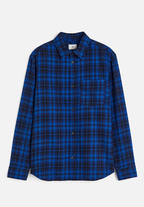 H&M - Regular fit flannel shirt - blue/checked