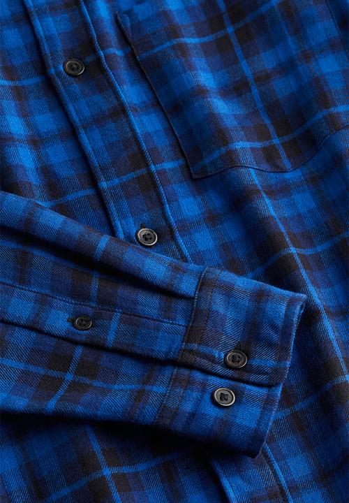 H&M - Regular fit flannel shirt - blue/checked
