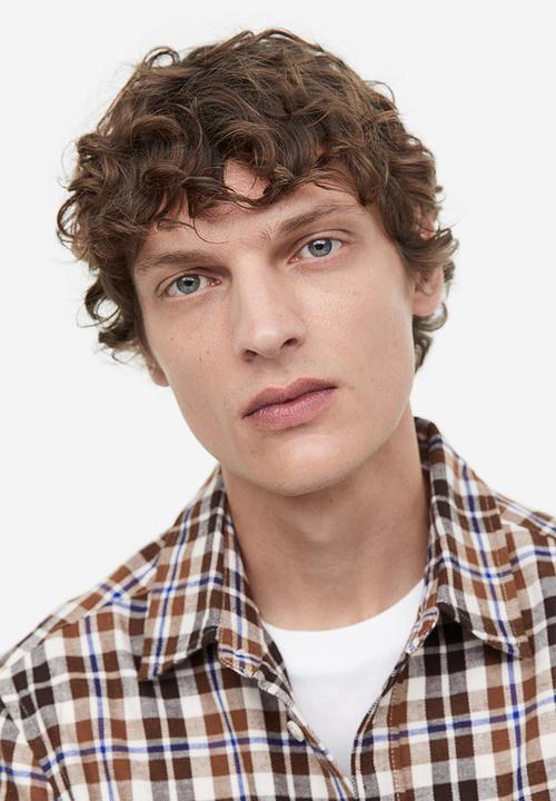H&M - Regular fit flannel shirt - brown/checked
