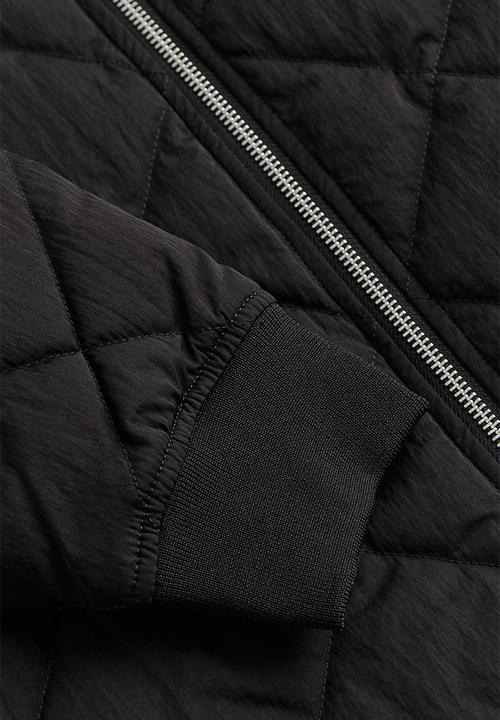 H&M - Quilted bomber jacket - black