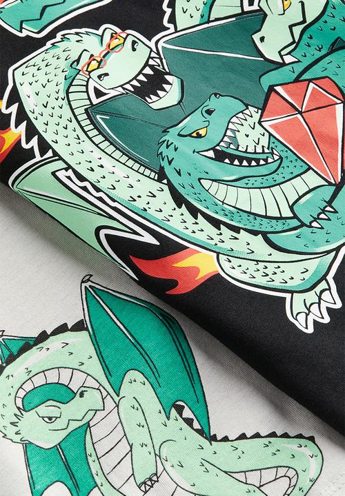 H&M - 2-pack long-sleeved t-shirts - black & green 
