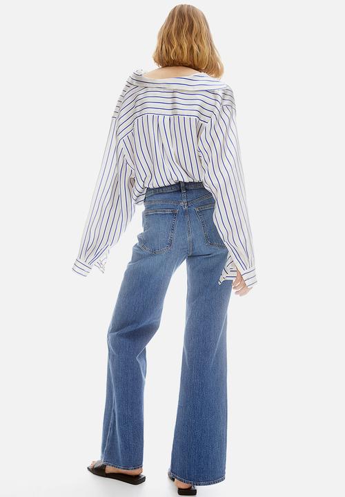 H&M - Wide high jeans - denim blue