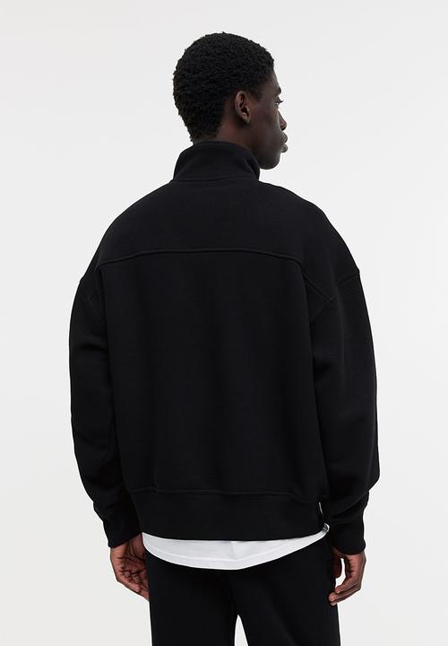 H&M - Oversized fit half-zip sweatshirt - black