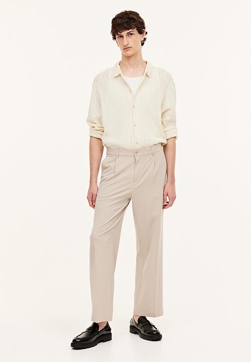 H&M - Regular fit crochet-look resort shirt - cream