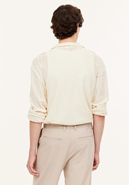 H&M - Regular fit crochet-look resort shirt - cream