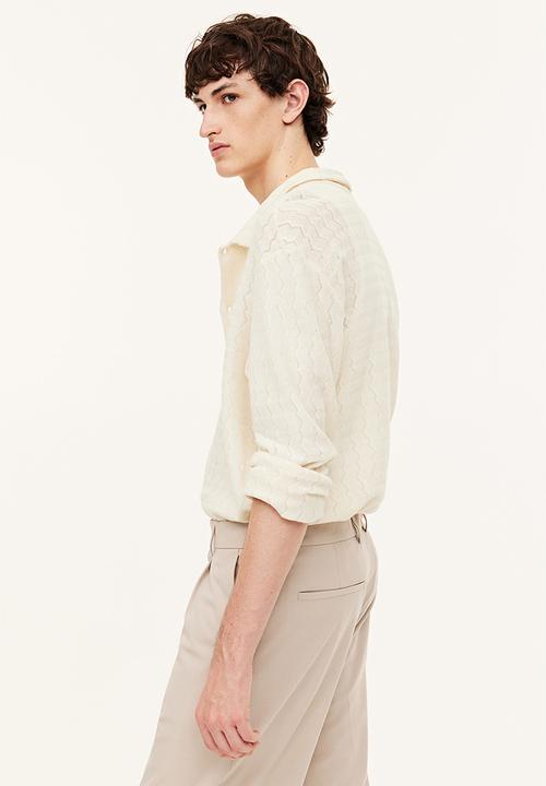H&M - Regular fit crochet-look resort shirt - cream