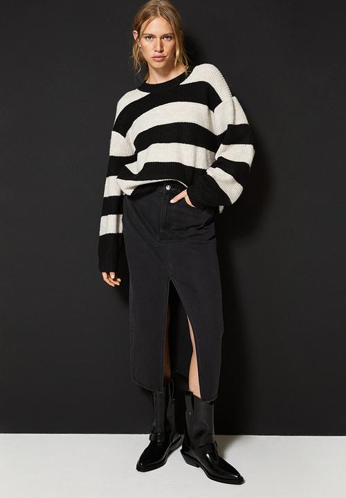 H&M - Rib-knit jumper - black & white