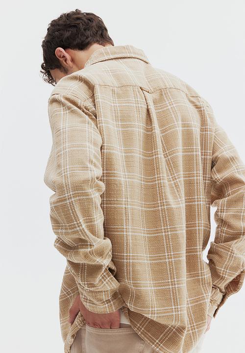 H&M - Regular fit overshirt - beige/checked