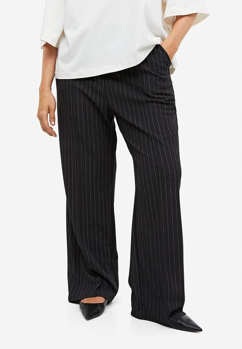 H&M - High-waisted tailored trousers - black, grey, multi