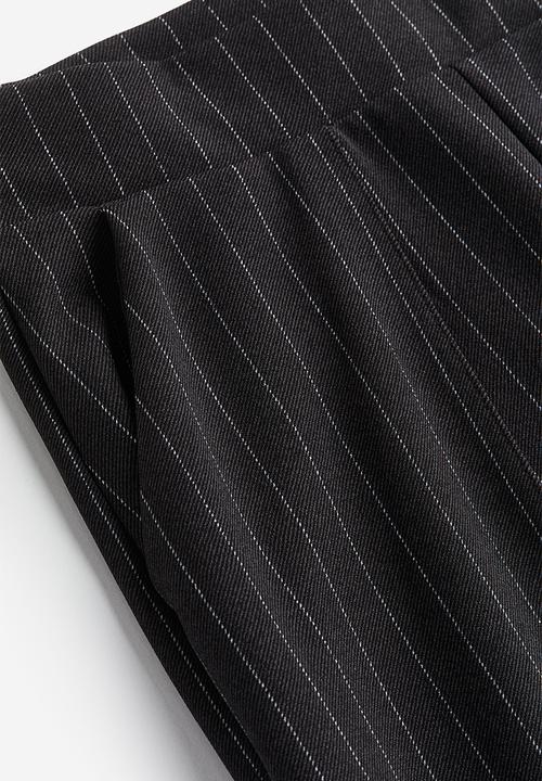 H&M - High-waisted tailored trousers - black, grey, multi