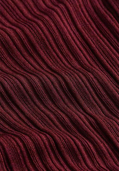 H&M - Rib-knit turtleneck top - dark red