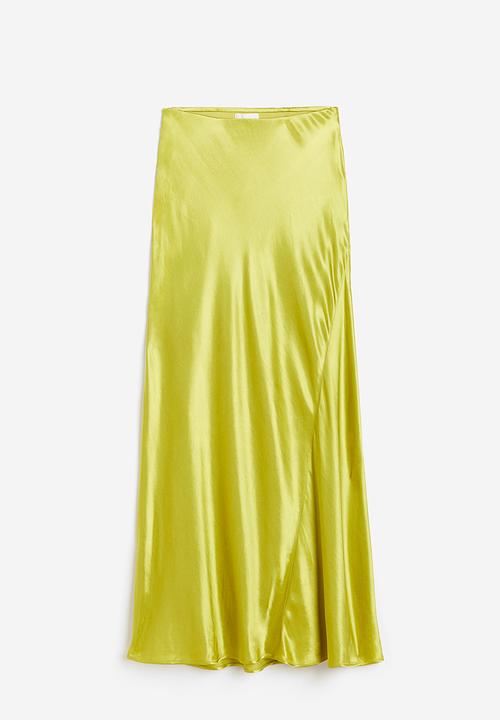 H&M - Satin maxi skirt - green