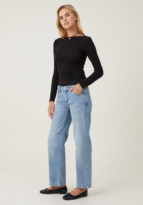 Cotton On - Hazel Boat Neck Long Sleeve Top - Black