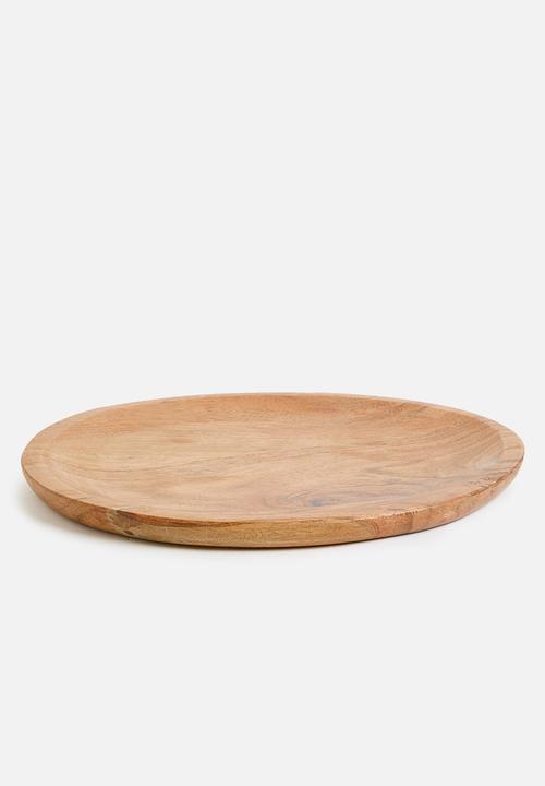 Excellent Houseware - Pebble wood platter set of 3 - natural