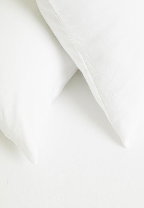 Sixth Floor - Brushed Cotton Winter p/case set - white