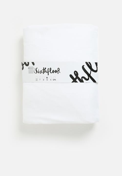 Sixth Floor - Brushed Cotton Winter fitted sheet - white