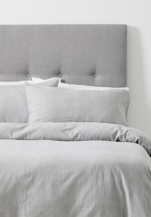 Sixth Floor - Herringbone Brushed Cotton Winter Duvet Set - Grey