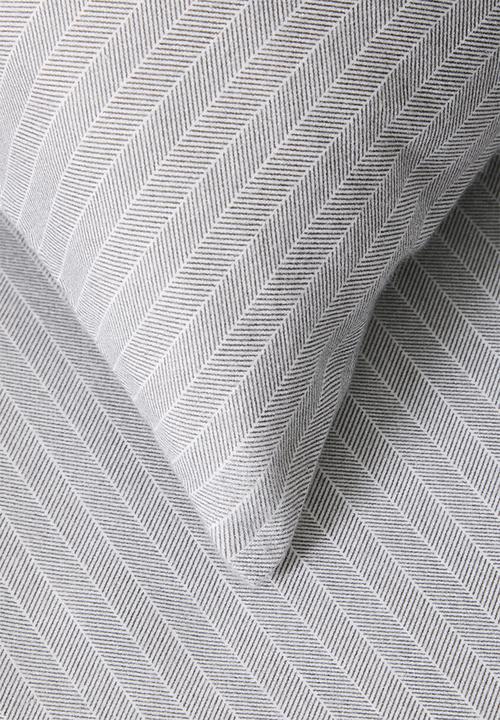 Sixth Floor - Herringbone Brushed Cotton Winter Duvet Set - Grey