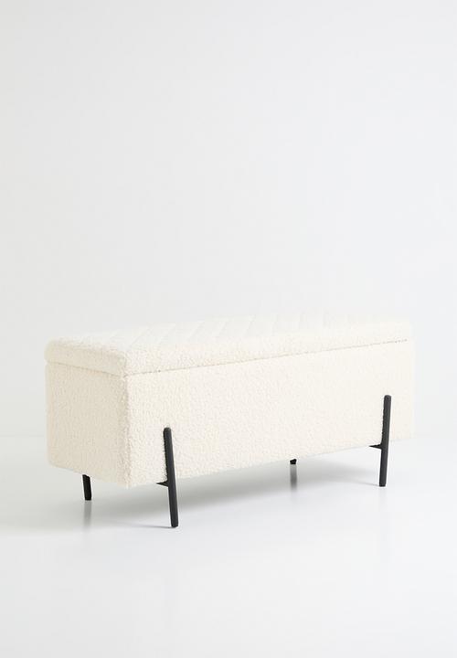 Sixth Floor - Double storage ottoman - off white
