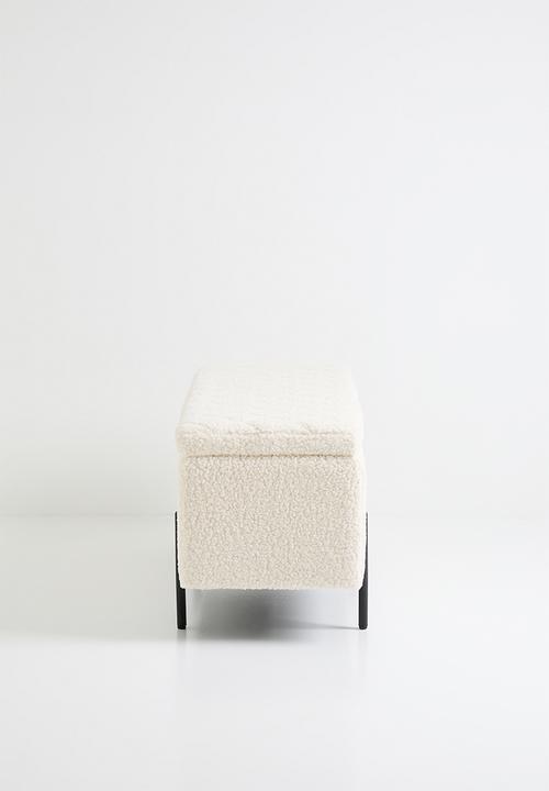 Sixth Floor - Double storage ottoman - off white